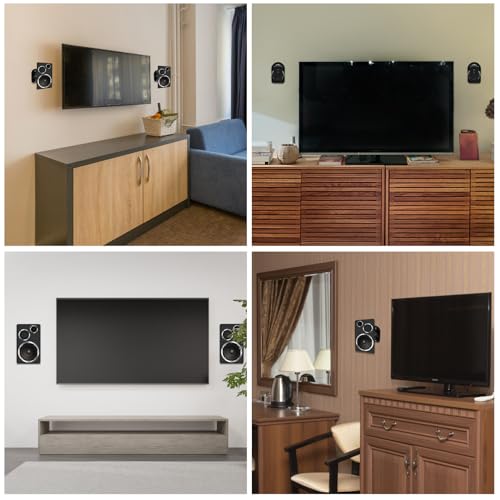 Support mural pour son surround en ABS noir robuste pack de 6 - 3