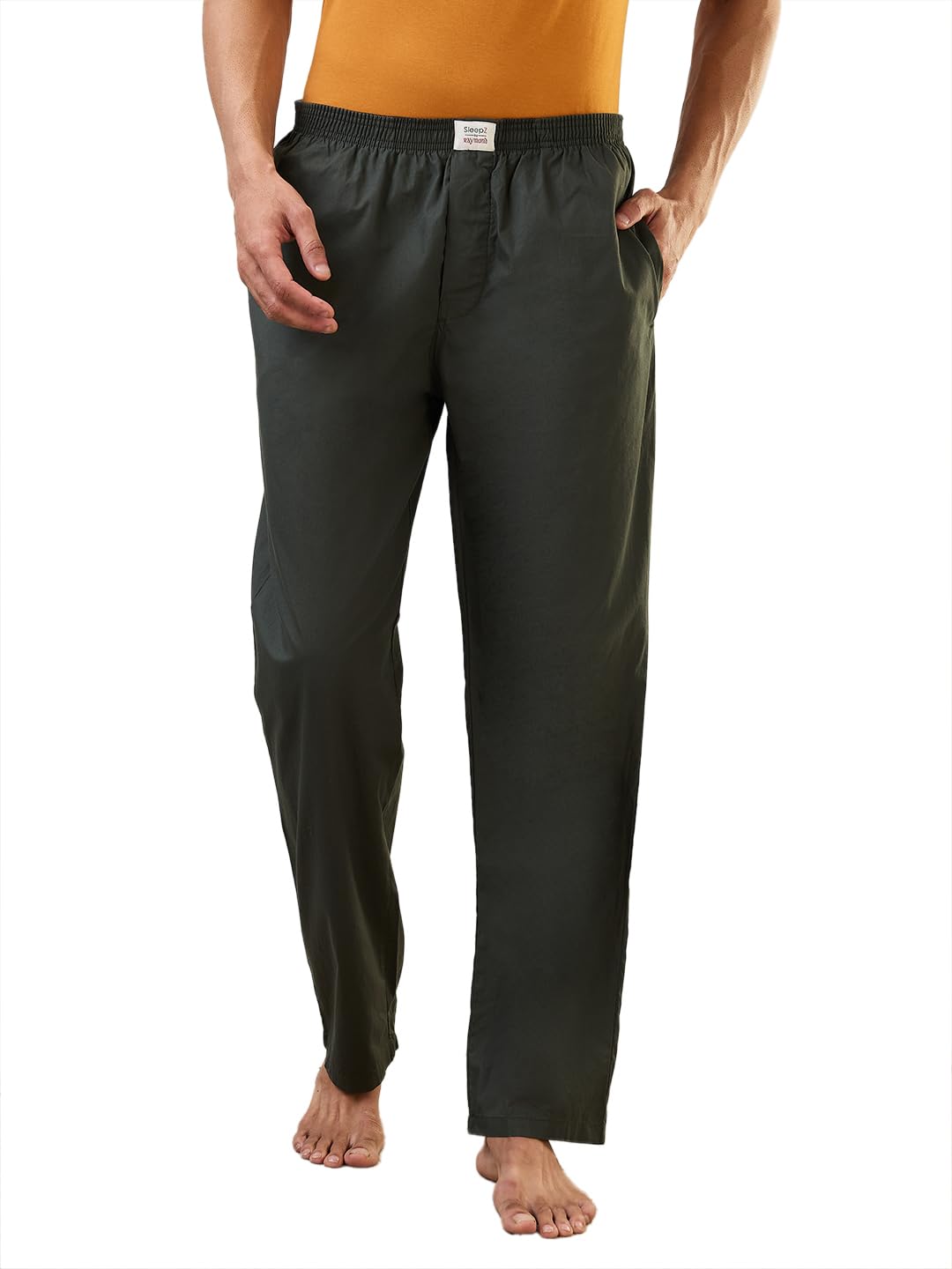 SleepZ Men Regular Fit Solid Pattern Pure Cotton Pyjama