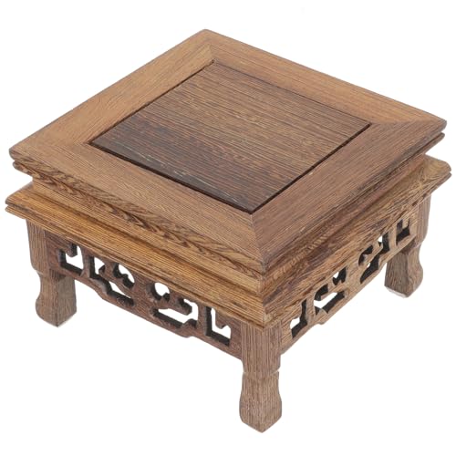 YARNOW Supporto per Vaso di Fiori in Legno di Chiaroscuro Piedistallo Espositivo Decorativo per Fioriere Base Artigianale Robusta per Uso Domestico e Ufficio