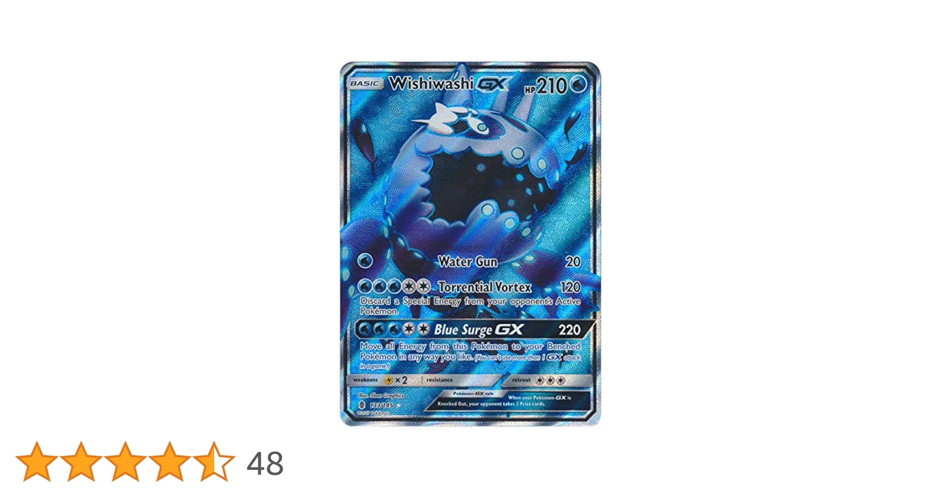 ⭐︎RAS⭐︎ PokÃƒÂmon Wishiwashi-GX - 133/145 - Full Art Ultra Rare