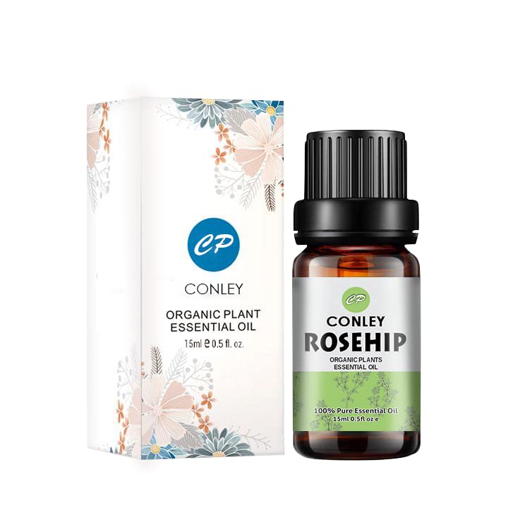 CONLEY Rosehip Essential Oil for Stress Relief, Sleep & Mood Balance - Topical Use for Hair Growth & Dandruff Control - 15ml (Rosehip, 15 ML)