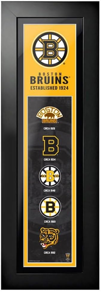 Boston Bruins 6"x22" Logos to History Framed Art