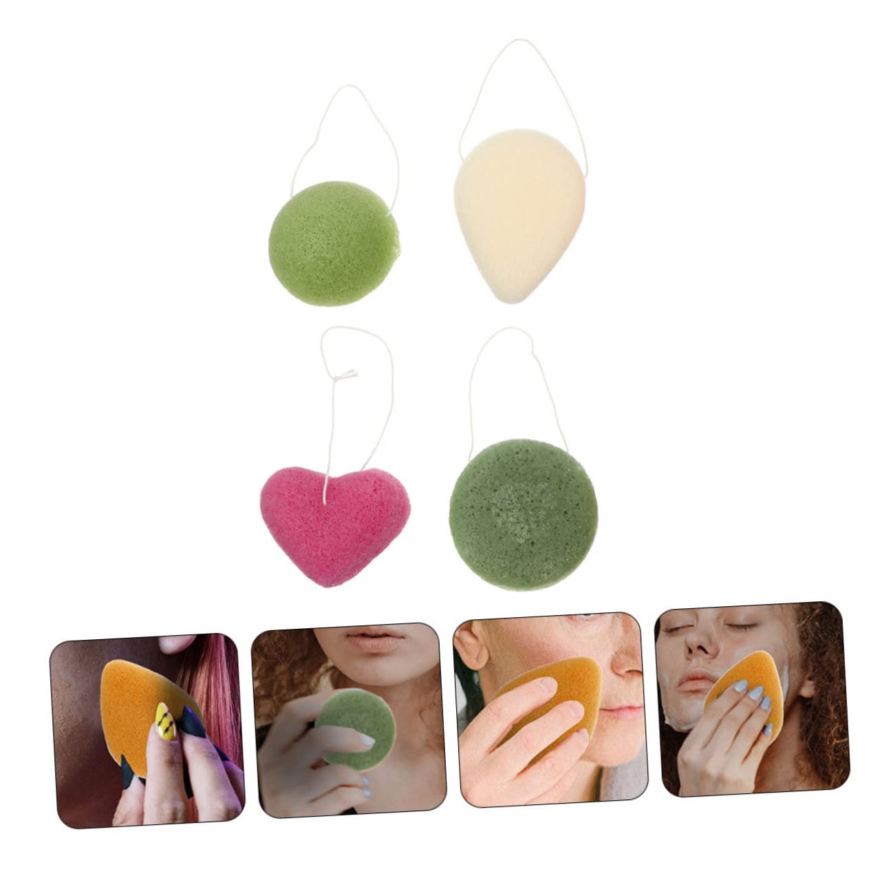 KOMBIUDA 12piezas Esponjas Faciales De Limpieza De Textura Para Desmaquillado y Limpieza Diaria Aleatorios