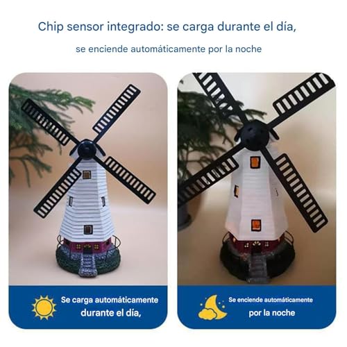 Moulin à vent LED solaire comme figurine décorative extérieure pour jardin - 8