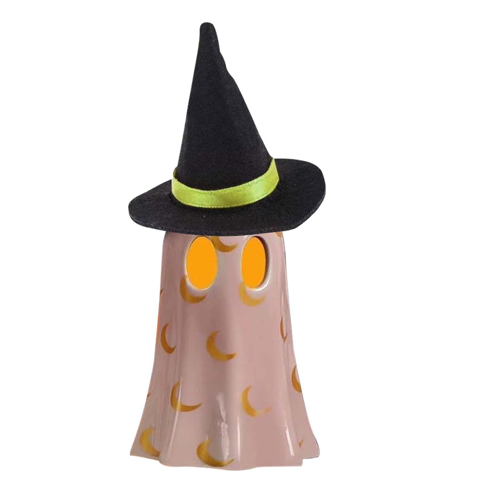 Fantôme lumineux avec chapeau pour créer une ambiance d'Halloween sur votre table