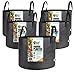 Smart Pot Soft-Sided Fabric Garden Plant Container Aeration Planter Pots, 20 gallon with Strap Handles, Black, 5 Pack