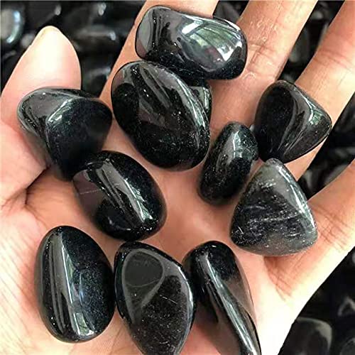 Haussammlung Natürliche Schwarze Obsidian-Trommelsteine ​​für spirituelle Kristalle im Großhandel, 200 g, 20–25 mm