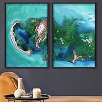 2 Piece Framed Canvas Wall Art Natural Abstract Canvas Prints Home Artwork Decoration for Living Room,Bedroom - 16