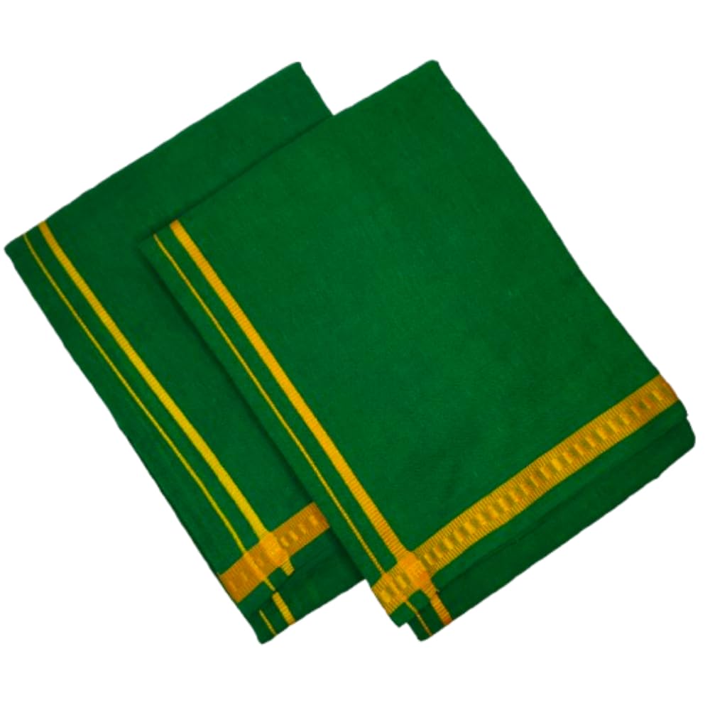 Yogam Men’s Temple Wear Dhoti || Soft & Breathable || Vibrant Colour & Classic Design || Free Size || Pack of 2-picture-47