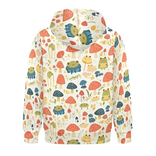 KLL Cute Frogs and Safari Mushrooms Smoke Boys And Girls Sweatshirts Sweater Casual Pullover Top Streetwear Kangaroo Pocket2