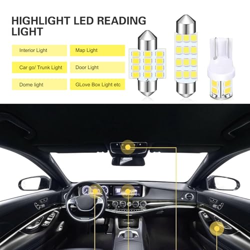 Kit de 24 luces LED interiores para coche T10 y Festoon miniatura 5
