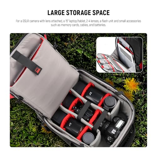 Neewer 2-in-1 Rolling Camera Backpack Trolley Case - Anti-Shock Detachable Padded Compartment, Hidden Pull Bar, Durable, Waterproof for Camera,Tripod,Flash Light,Lens,Laptop for Air Travelling(Black) - Image 3
