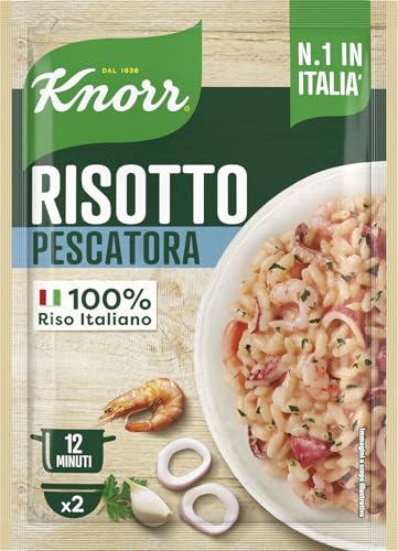 Knorr Risotto alla Pescatora, Risotto Pronto con Ingredienti Naturali, 100% Riso Italiano e Chicci al Dente, Preparazione in Pentola o al Microonde, 175g, 2 Porzioni