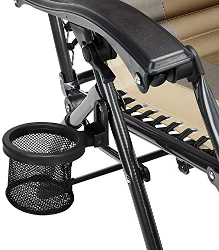 Amazon Basics Fauteuil Relax Pliant et rembourré, Marron Clair & Fauteuil Relax Pliant et rembourré, Noir