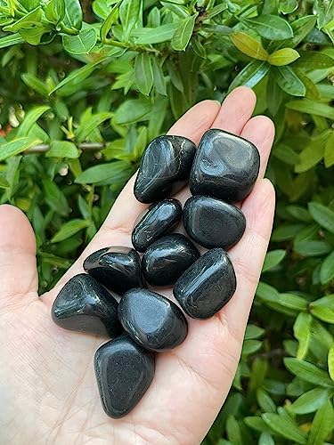 Image of GAF TREASURES 1 /2 LB Black Tourmaline Tumbled Stones, Polished Natural Black Tourmaline Gemstone, Black Tourmaline Healing Crystals (Black Tourmaline)