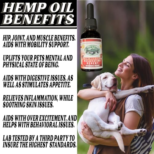 Image of Pet Hemp Oil |Dogs and Cats | Wild Alaskan Salmon Hemp Oil |Hip, Joint and Muscle Support | Aids with Skin, Coat, Anxiety, Stress and Pain | 1000 mg
