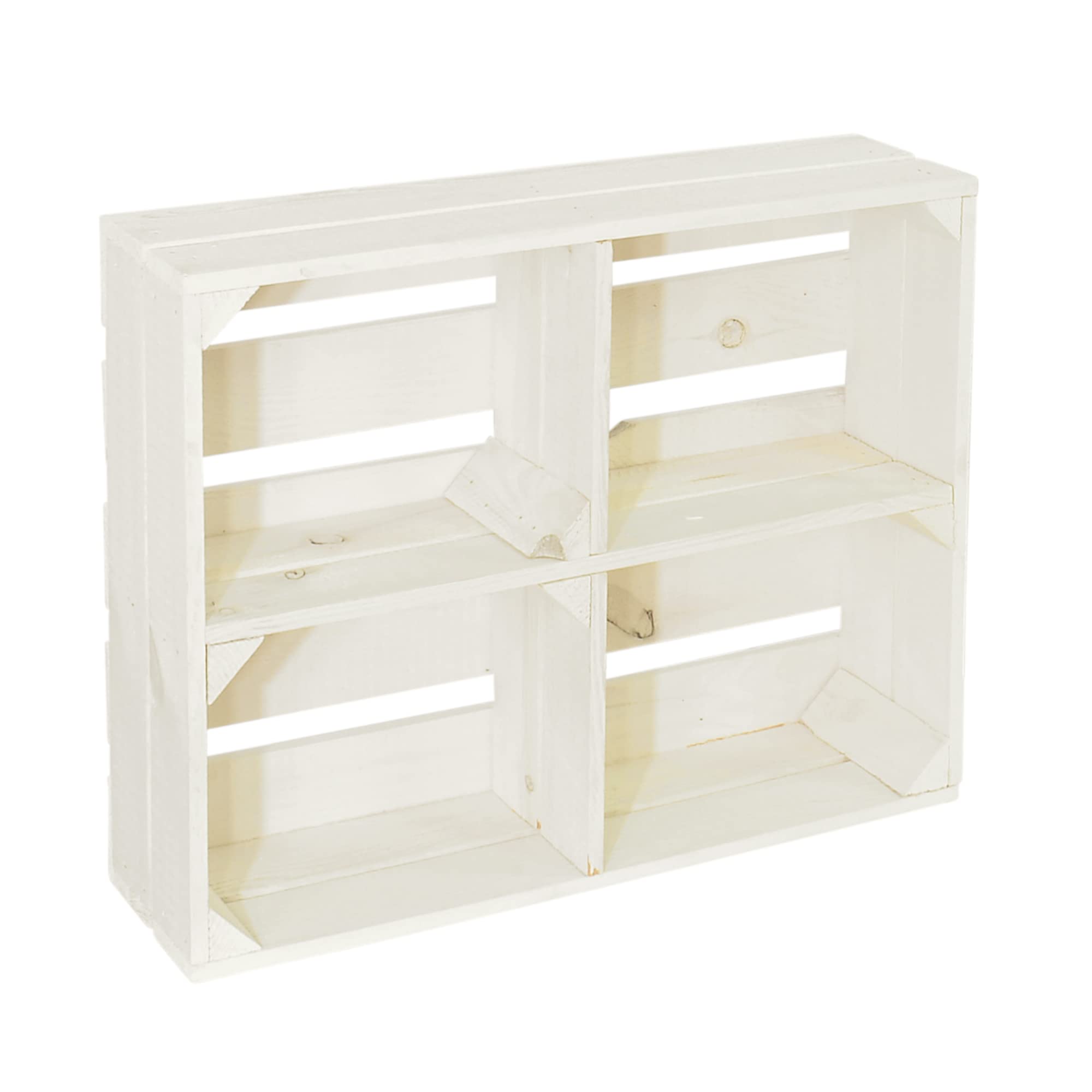 5 Set Holzregal Schmalhanz 50x40x15cm - Weiß + Regal