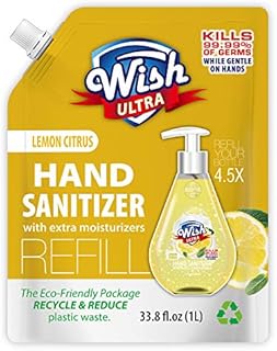 Wish Refill Pack 33.8oz Scented with Extra Moisturizer 1 Liter Hand Sanitizer (Watermelon)