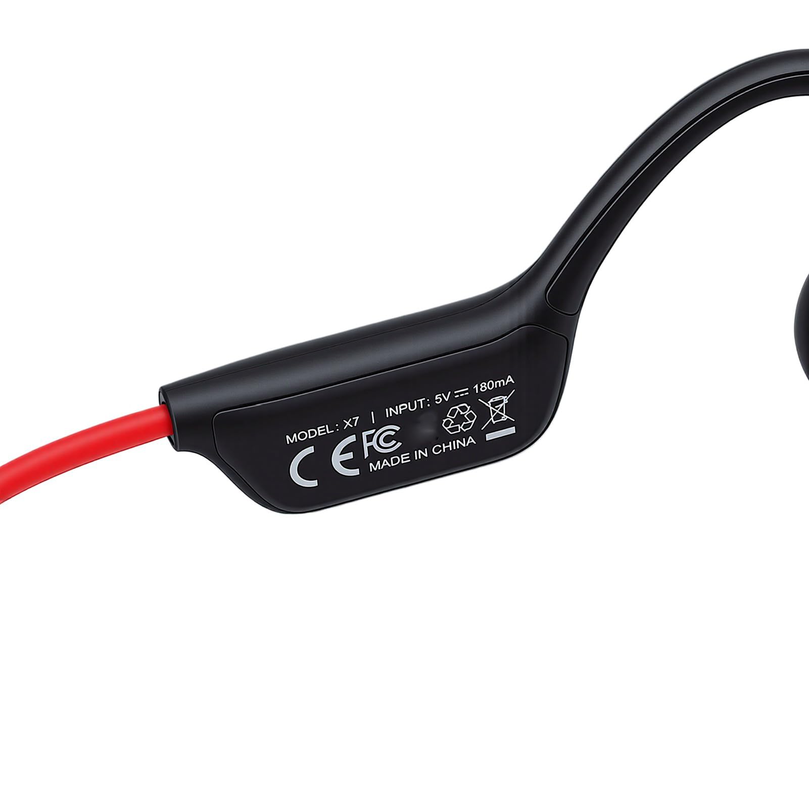 Annadue Cuffie a Conduzione Ossea, Auricolari Wireless IPX8 Impermeabili con Lettore MP3 da 32GB Integrato per Nuoto e Allenamenti, Bluetooth 5.4 Headset Open Ear per Sport (rosso)