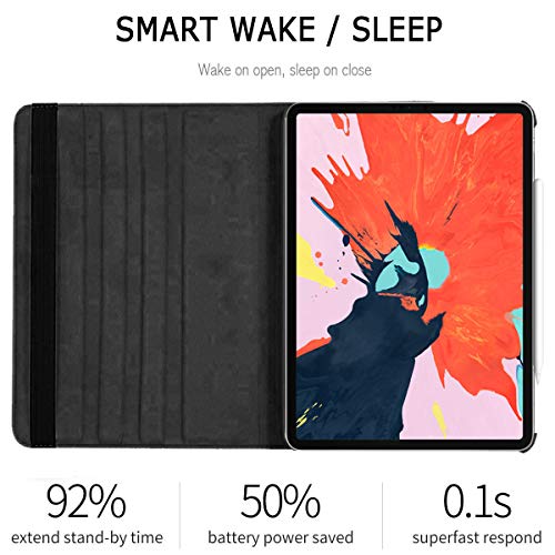 Image of TGK Rotating Cover for iPad Pro 11 Inch 2018 A1980, A1934, A2013 (Black) 360 Degree Stand Magnetic Smart Flip (Auto Sleep /Wake Function) Case
