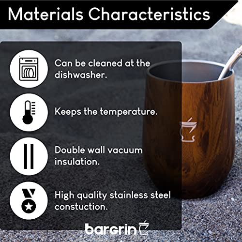 BARGRIN Argentijnse matte Yerba-set met 2 lampen van roestvrij staal en een borstel voor het reinigen van gloeilampen, matte set van roestvrij staal - Image 5