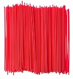 Crystalware, Large Plastic Stir Straw, Sip Stirrer, For Coffee and Cocktail, 8 Inches Long, 500/Box (Red)