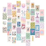 50 Stück Pastell Wandkunst Collagen Kit, Ästhetisches Wandcollagen Indie Room Décor, Schlafsaal Foto Display, Warme Farbe Raumdekoration für Mädchen Teenager VSCO Poster für Schlafzimmer