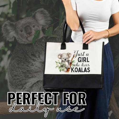 Bolso tote grande de lona para mujer de InnoBeta Koala Gifts, con cierre de cremallera superior y correa ajustable para el hombro, tamaño ideal para viajes, estilo moderno y funcional miniatura 2