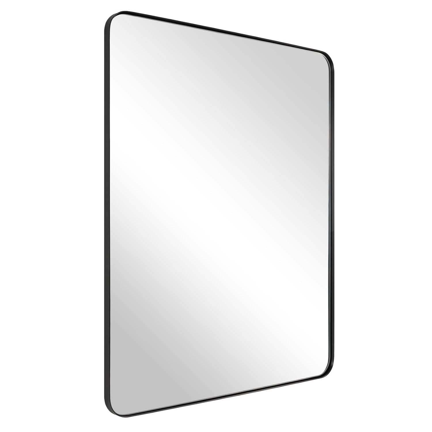 ANDY STAR Wall Mirror for Bathroom 20 x28 Black Bathroom Mirror Rounded Rectangle Mirror in Premium Stainless Steel