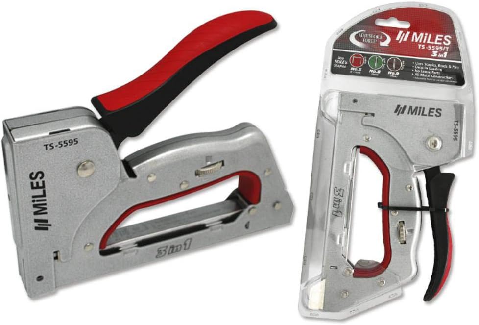 Miles Ergonomic Metal Nailer 3 in 1 Adjustable, Black, Standard