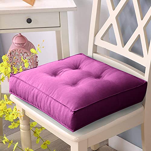 Image of Kuber Industries Microfiber Chair Pad|Chair Cushion Pad for Office, Home|Sitting Cushion|Pack of 2 (Purple)