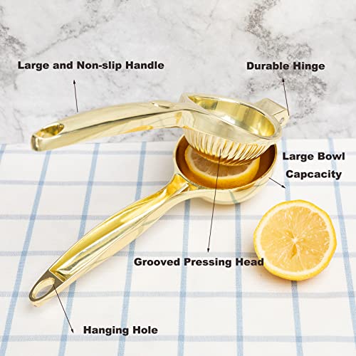 image for Agirlvct Lemon Squeezer, Heavy Duty Zinc Manual Lemon Juicer, Threaded