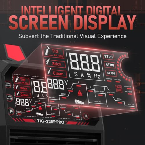 Image of YESWELDER 220A TIG Welder 5 In 1 with Pulse, 110V /220V Dual Voltage STICK /DC TIG /PULSE TIG /COLD SPOT TIG /WELD CLEAN MODE with HF Start, Auto Post-Gas, Foot Pedal Interface