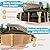 12x16ft Cedar Wood Gazebo, Solid Wood Hardtop Gazebo with Galvanized Steel Double Roof, Netting & Curtains, Outdoor Gazebo for Patio, Backyard, Deck, Lawns (Brown-07)