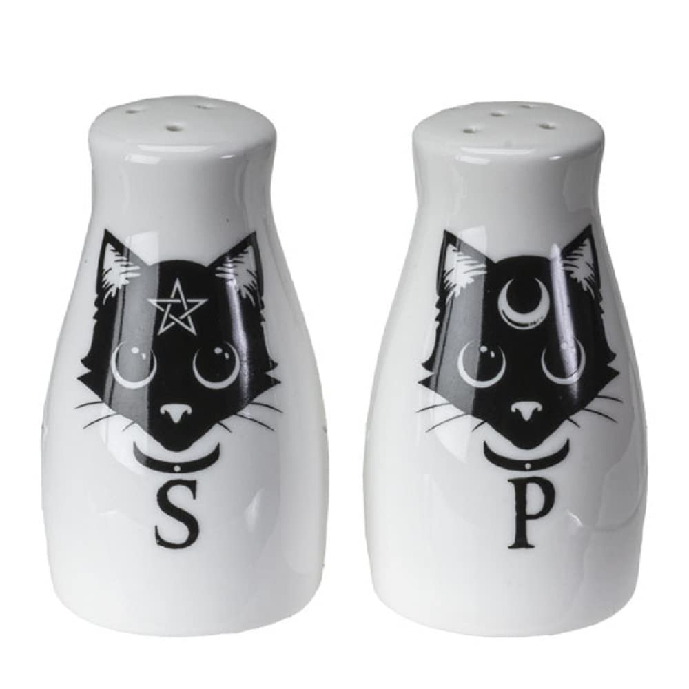 Pacific Giftware Trading Magic Cats Kitchen Ceramic Salt and Pepper Shaker Set 3.4 Inch