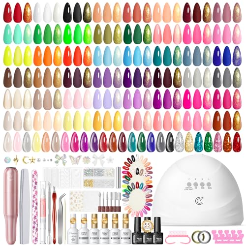 Peacecolor 83Pcs Gel Nail Polish Kit with U V Light