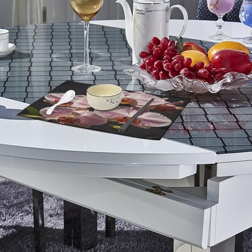 Sets de table rectangulaires déco orchidées pour repas de salle à manger - 5