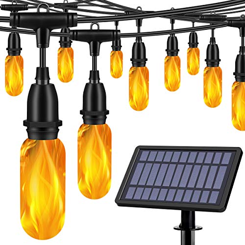 Gdealer Z94JV9M GDEALER Solar String Lights 33FT Flickering Flame Solar Lights Outdoor
