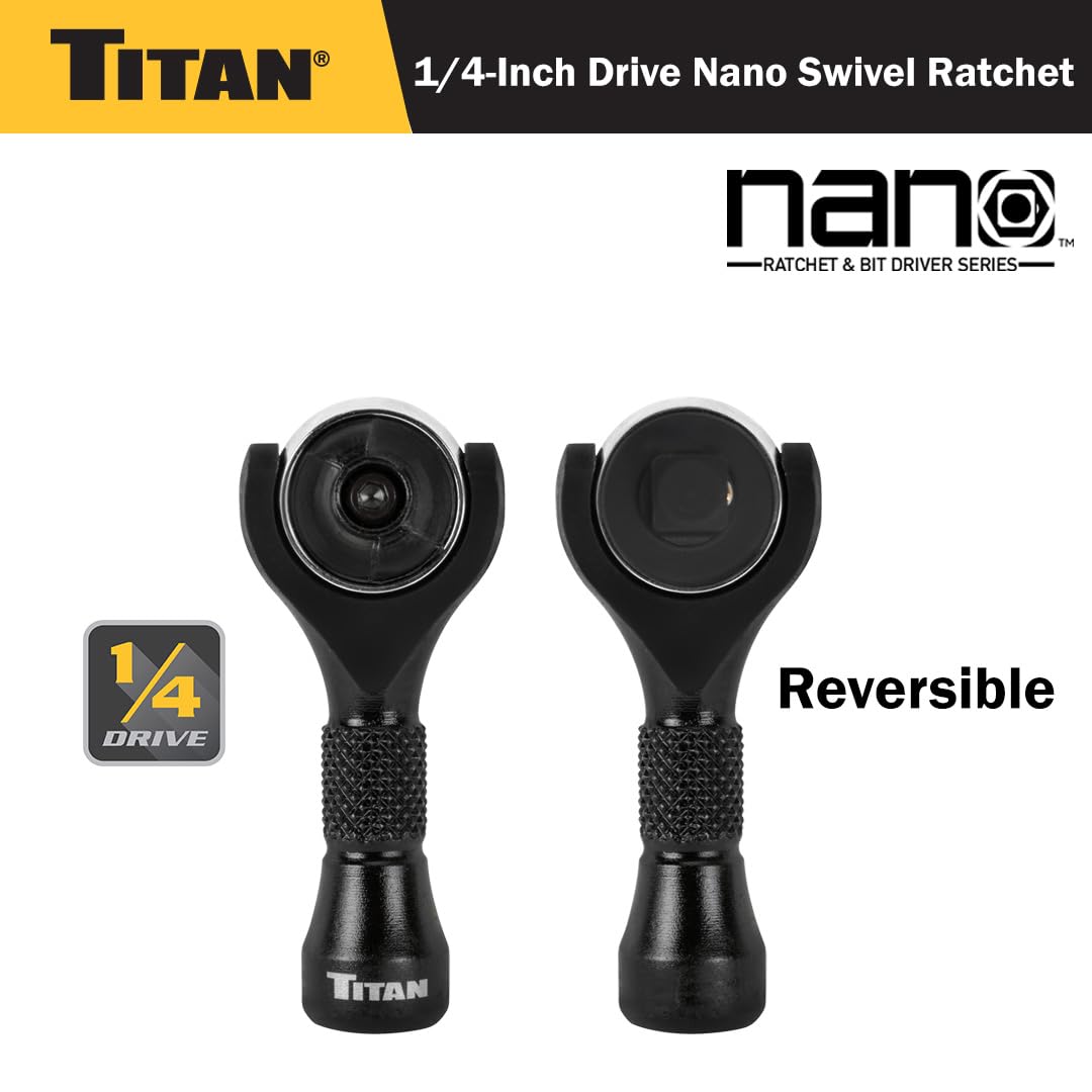 Titan 11330 1/4-Inch Drive x 2-1/4-Inch 90-Tooth Swivel Head