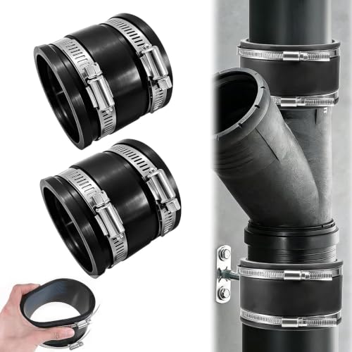 Manchon de Raccordement Flexible 2 Pièces Manchon Caoutchouc 150mm avec Double Collier Acier Inoxydable Étanchéité Anti-Fuite Adaptateur Universel pour Drainage Ventilation et Réparation DIY – vue 7