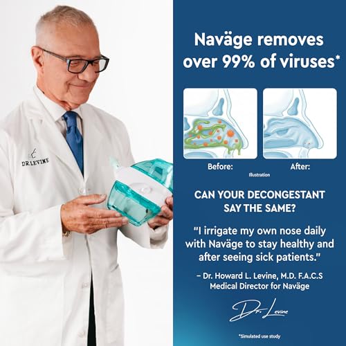 Image of Navage Nasal Irrigation System Premium Bundle, Nasal Rinse, Congestion Relief, 30 Seconds Sinus Cleaner w / 90 SaltPods. 2 Nose Docks, 4 Pillows & Batteries, Powered Sinus Rinse System ($155+ Value)