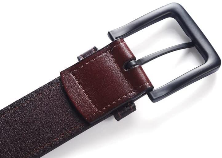 Men Genuine, Leather Dress Belt with Single Prong Buckle4