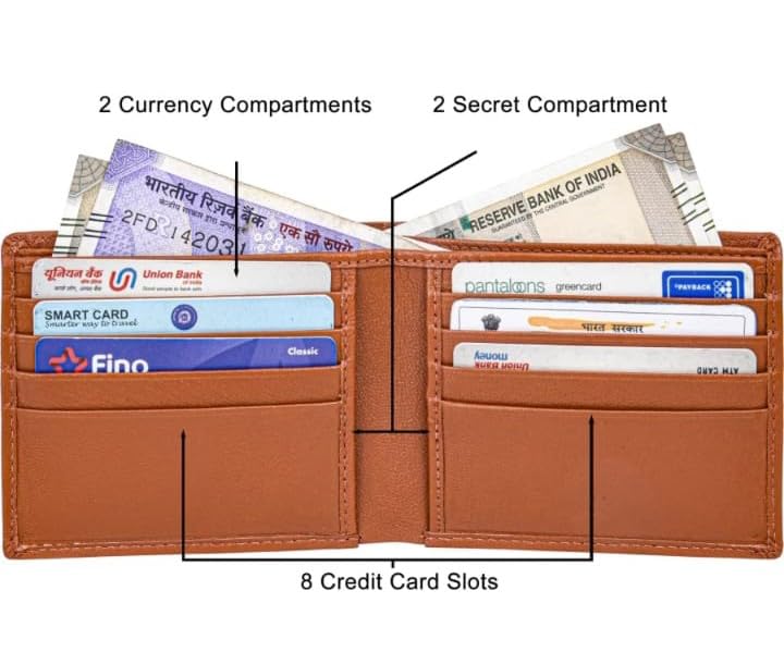 Image of WILD NAPA RFID Protected Brown Genuine Leather Wallets for Men (Tan)