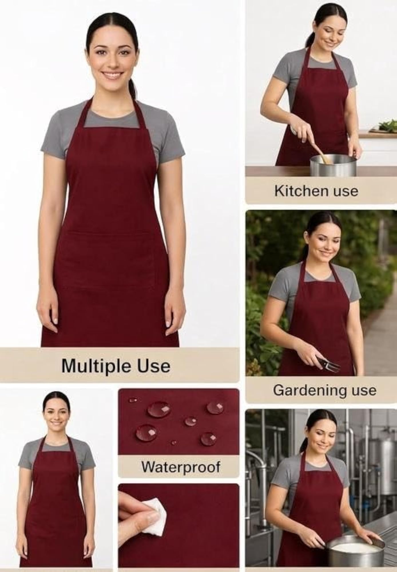 Kitchen Apron for Cooking, Baking, Gardening, and Cleaning