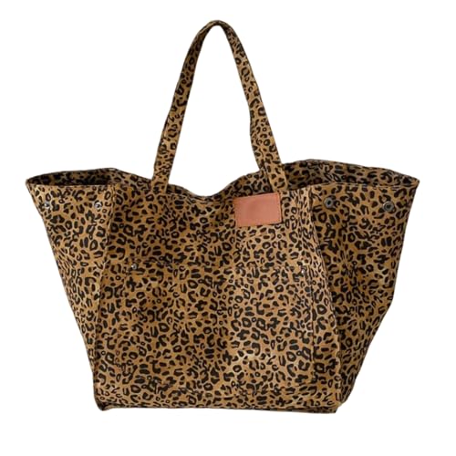 RUGBOL Sac fourre-tout imprimé léopard, taille réglable - pour université, travail, voyages
