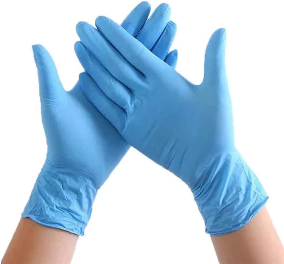 SPOTBRACE 100 Pcs Nitrile Disposable Gloves, Powder Free, Soft Industrial Gloves,Latex Free,Blue Cleaning Nitrile Glove Safety Protective Gloves Size M