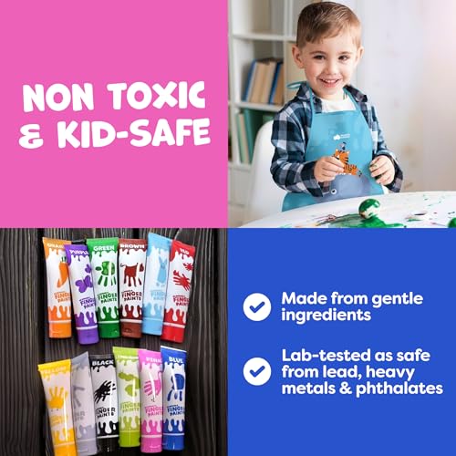 28% Off Washable Finger Paints for Toddlers - 12 Non-Toxic Colors - Image 3