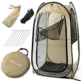 Sports Tent Pop Up Tent: Flycoop Weather Sports Pod 1 Person Shelter in Winter Portable Camping Pop up Tents Outdoor TPU Cold Weather Screen Bubble Clear Tent for Sports Soccer Chair Parent (Beige)