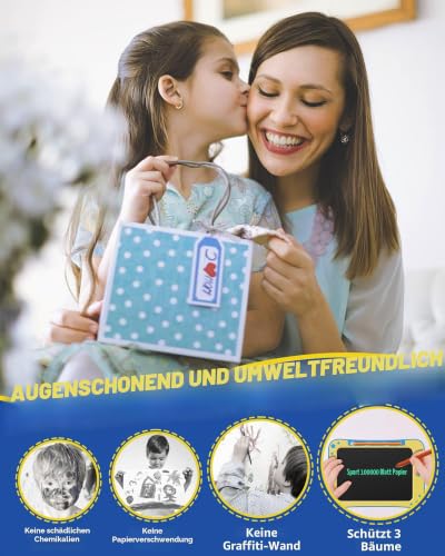 bravokids Spielzeug ab 3 Jahre LCD Schreibtafel Kinder Weihnachten Geburtstagsgeschenke für 3 4 5 6 7 8 Jahre Alte Mädchen Jungen 8,5 Zoll Zaubertafel Maltafel Zaubertafel (Blau)