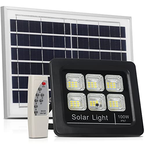 Refletor Solar de Led 100w Super Holofote 6500k Luz Branco Frio Externo a Prova D'água Bivolt 100-2